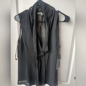 Love Stitch Black Sheer Layering Vest